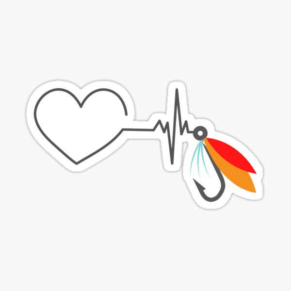 " fishing hook heart beat " Sticker for Sale by maimonadesign Redbubble