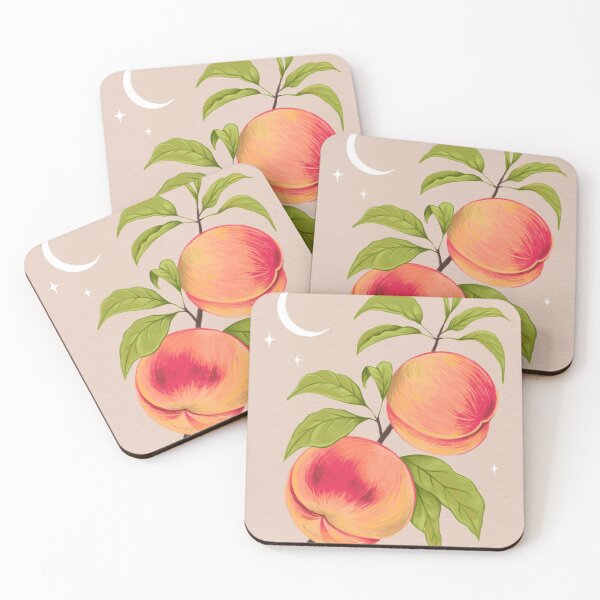 Item preview, Vintage Peach Illustration, Moon and Stars, Fruit designed and sold by adelwu.