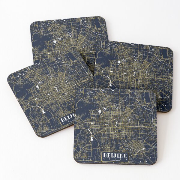 Item preview, Mapa de la ciudad de Beijing de China - Art Deco de oro designed and sold by deMAP.