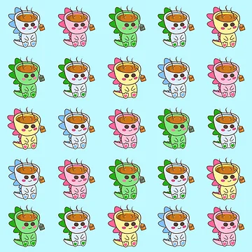 Artwork thumbnail, Tea Rex Pattern by Rnaart