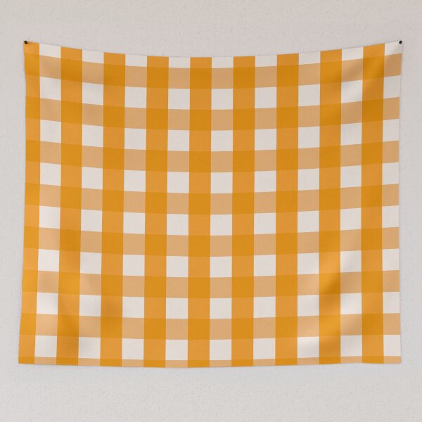 Item preview, Classic Gingham Fabric Checkered Retro Pattern Orange designed and sold by Anna Lemos.