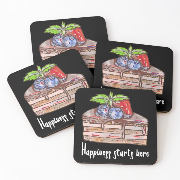 Item preview, Chocolate Cake with Mixed Berries. Happiness starts here. designed and sold by fowons.