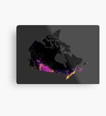 Canada mapped by roads, streets and highways Metal Print