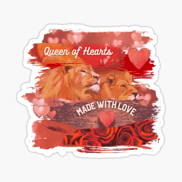 Leo Queen Of Hearts Sticker