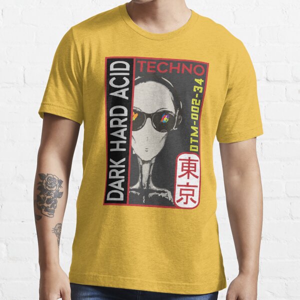 Acid Techno Dark Hard Acid Techno Rave Trance Alien Red Ed. Essential  T-Shirt for Sale by JessWavelle