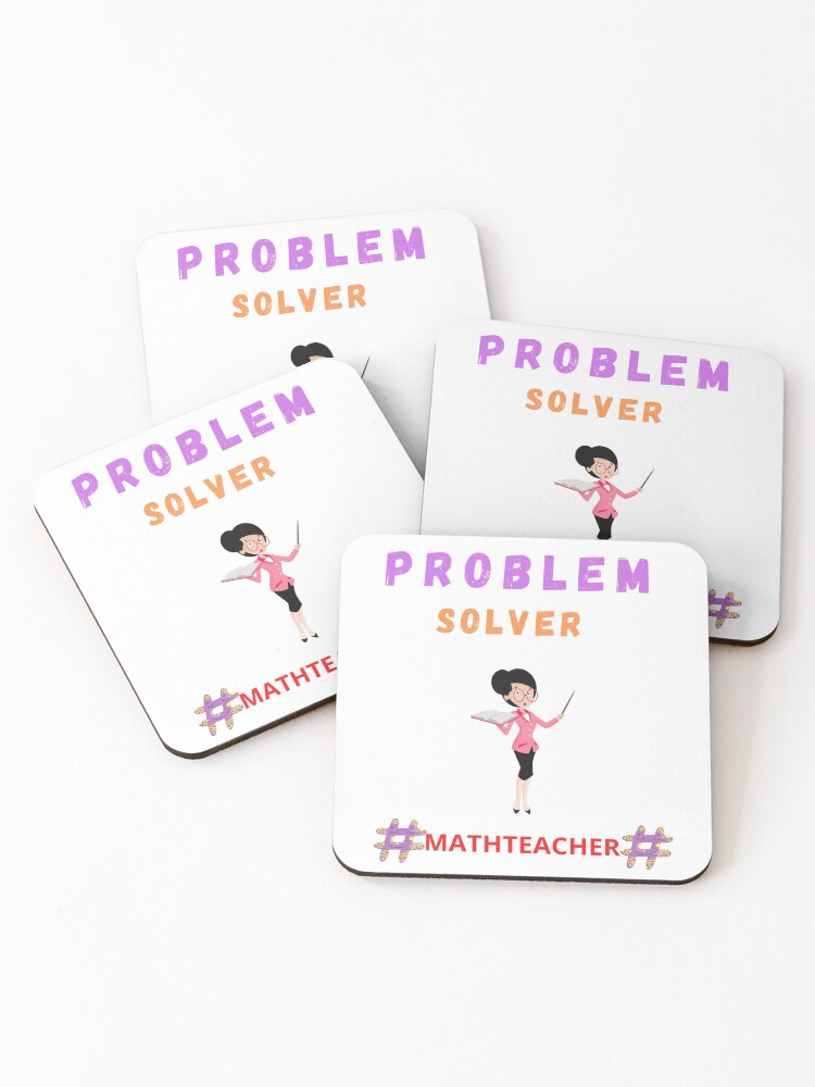 Thumbnail 1 of 5, Coasters (Set of 4), Problem Solver Math Teacher designed and sold by Artloverperson1.