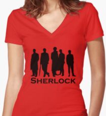 Sherlock Silhouettes Women's Fitted V-Neck T-Shirt