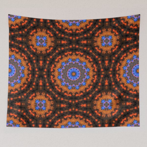 Item preview, Psychedelic Kaleidoscope Orange and Blue designed and sold by WormholeOrbital.