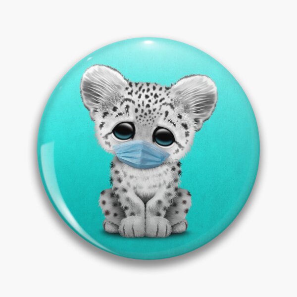 Item preview, Cute Snow Leopard Cub Wearing a Blue Mask designed and sold by JeffBartels.
