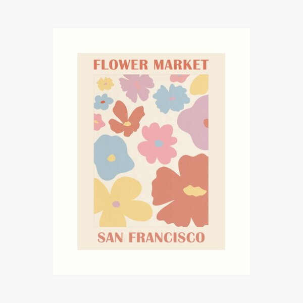 Item preview, San Francisco Flower Market Poster Pastel Flowers designed and sold by TheColorFlow.