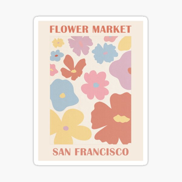 Item preview, San Francisco Flower Market Poster Pastel Flowers designed and sold by TheColorFlow.