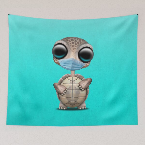Item preview, Cute Baby Turtle Wearing a Blue Mask designed and sold by JeffBartels.