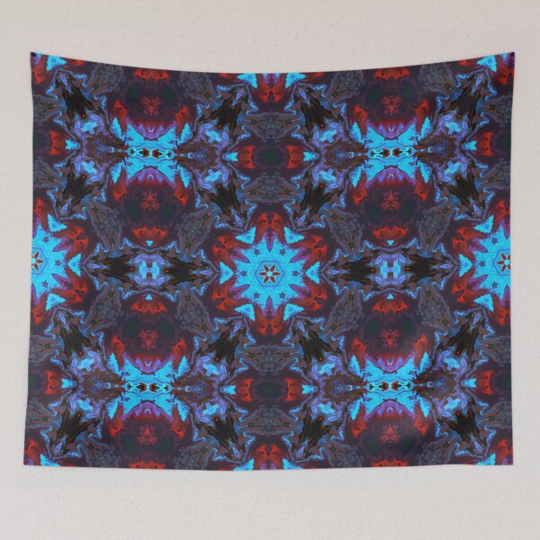 Artikelvorschau, Psychedelisches Kaleidoskop Blau und Rot entworfen und verkauft von WormholeOrbital.