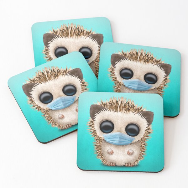 Item preview, Cute Baby Hedgehog Wearing a Blue Mask designed and sold by JeffBartels.