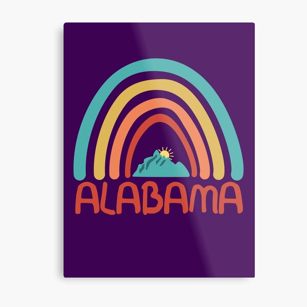 Item preview, Alabama Retro Vintage Rainbow- Alabama Mountain Souvenir - Gift - Hometown - Hiking - Nature designed and sold by HappyTees Lab.