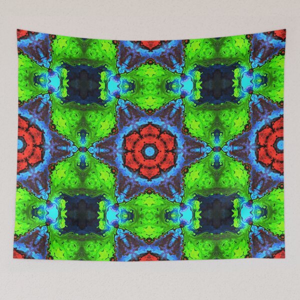 Artikelvorschau, Psychedelisches Kaleidoskop Rot Blau und Grün entworfen und verkauft von WormholeOrbital.