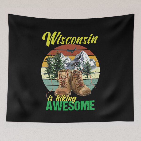 Item preview, Wisconsin is hiking awesome designed and sold by StencilMyst ..