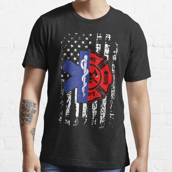 EMT Firefighter Shirt Firefighter EMT American Flag Gif| Perfect Gift For  you and friends