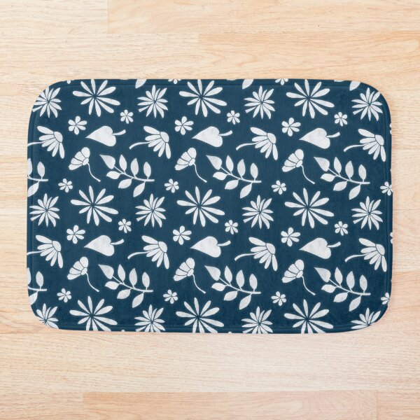 Item preview, Patrón floral blanco sobre fondo azul. designed and sold by Leya6.