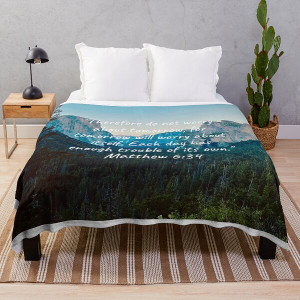 Item preview, Yosemite with Mathew 6:34 Bible Verse designed and sold by UN-X-LD-Prints.