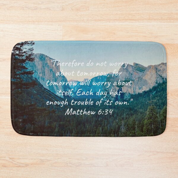 Item preview, Yosemite with Mathew 6:34 Bible Verse designed and sold by UN-X-LD-Prints.