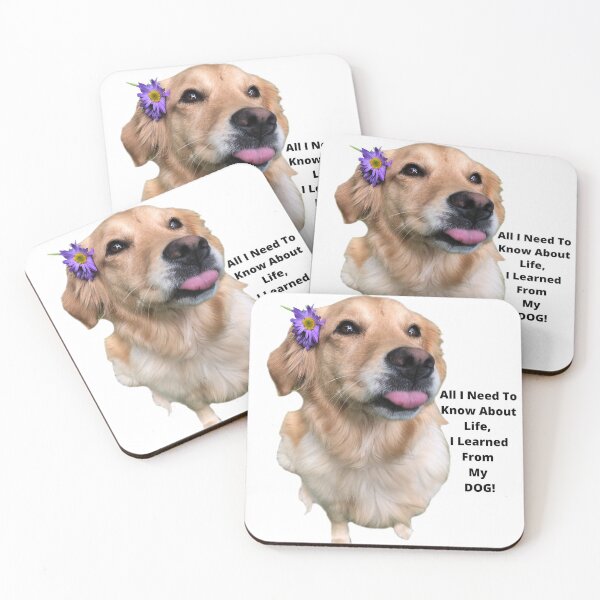 Item preview, All I Need To Know About Life , I Learned From My DOG! Cute Golden Retriever Pup Blowing Raspberry  designed and sold by ScotSKi.