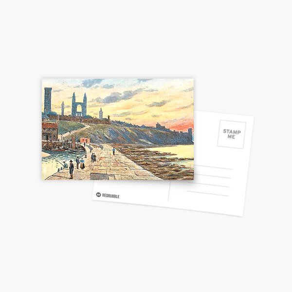 Item preview, Vintage Illustration of St. Andrews from the Harbour, Fife designed and sold by yourscotland.