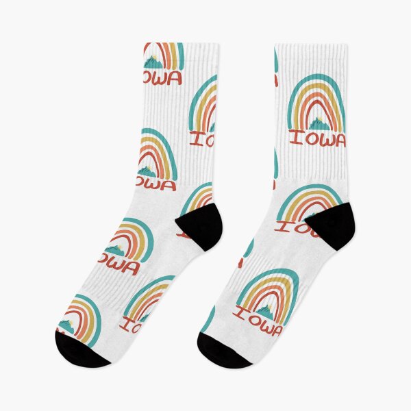 Item preview, Iowa Retro Vintage Rainbow - Iowa Mountain Souvenir - Gift - Hometown - Hiking - Nature designed and sold by HappyTees Lab.