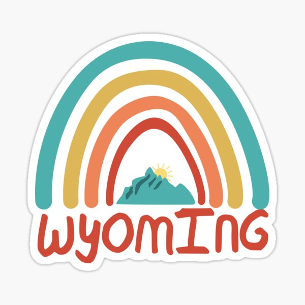 Item preview, Wyoming Retro Vintage Rainbow - Wyoming Mountain Souvenir - Gift - Hometown - Hiking - Nature designed and sold by HappyTees Lab.