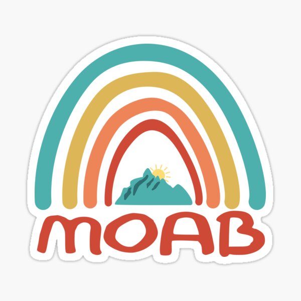 Item preview, Moab Retro Vintage Rainbow- Moab Utah Mountain Souvenir - Gift - Hometown - Hiking - Nature designed and sold by HappyTees Lab.