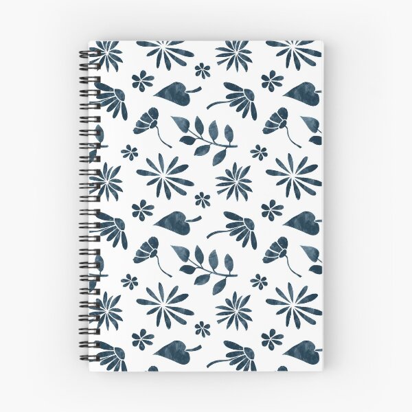 Aperçu de l'œuvre Motif floral aquarelle bleu foncé moderne créée et vendue par Leya6.