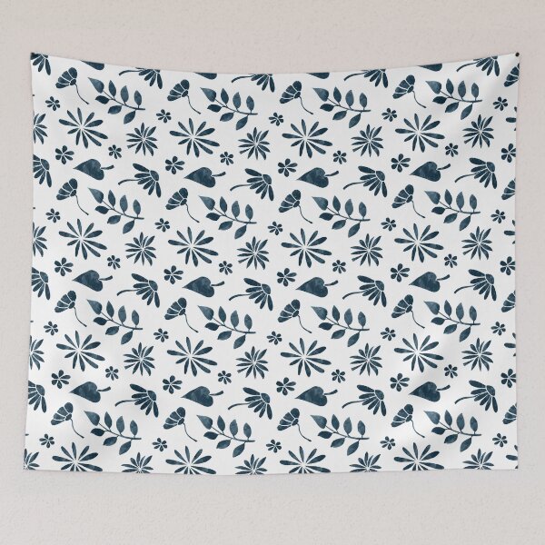 Item preview, Patrón floral acuarela azul oscuro moderno designed and sold by Leya6.