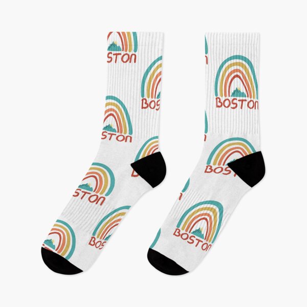 Item preview, Boston Retro Vintage Rainbow - Boston Massachusetts Mountain Souvenir - Gift - Hometown - Hiking - Nature designed and sold by HappyTees Lab.