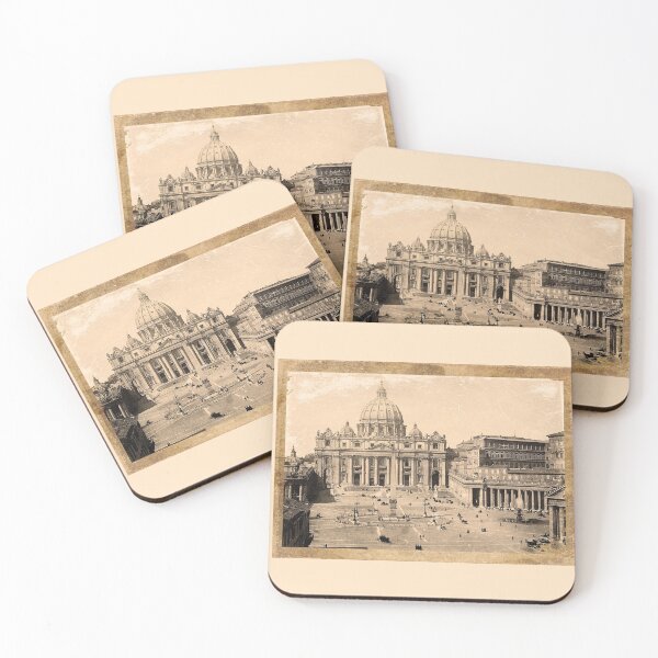 Item preview, Saint Peters Square (Piazza San Pietro), Rome, Italy - Distressed Retro Photograph designed and sold by Retro Art Factory.