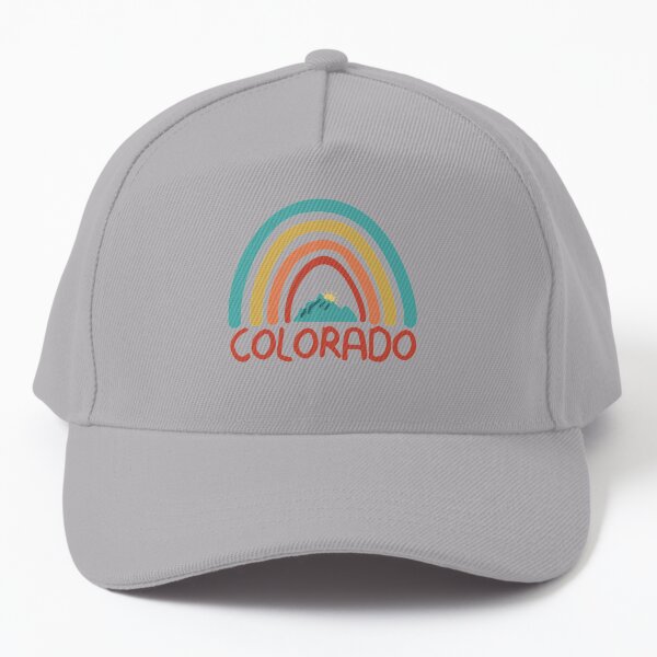Colorado Retro Vintage Rainbow - Colorado Mountain Souvenir - Gift - Hometown - Hiking - Nature Baseball Cap