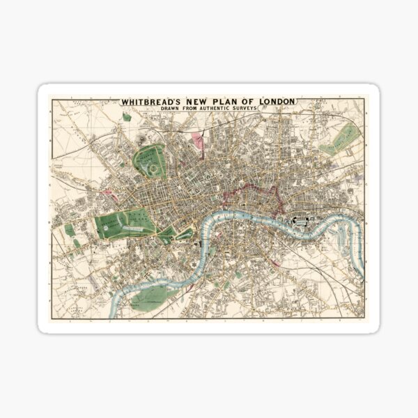 For lovers of maps and London. Whitbread's new plan of London: drawn from authentic survey (1853) by J. Whitbread. Back to School Sticker