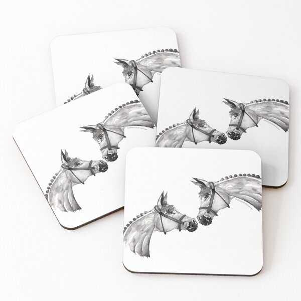Item preview, Greyscale Reaching Horses Watercolour Design designed and sold by London-Fields.