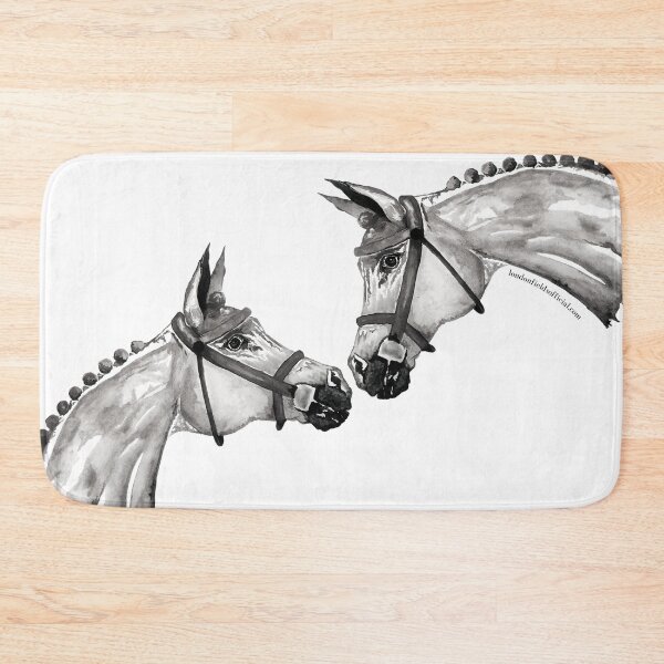 Item preview, Greyscale Reaching Horses Watercolour Design designed and sold by London-Fields.