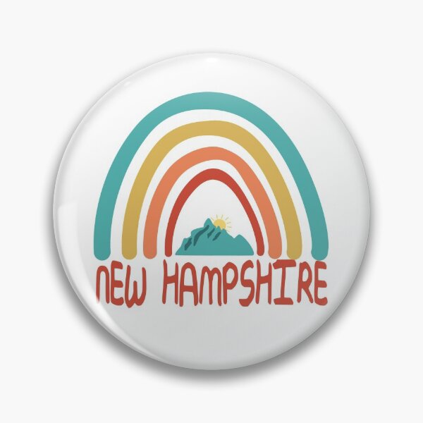 Item preview, New Hampshire Retro Vintage Rainbow - New Hampshire Mountain Souvenir - Gift - Hometown - Hiking - Nature designed and sold by HappyTees Lab.