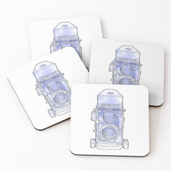 Item preview, Vintage Mamiya 220 Camera Blue Cyanotype Sketch Style designed and sold by Retro Art Factory.