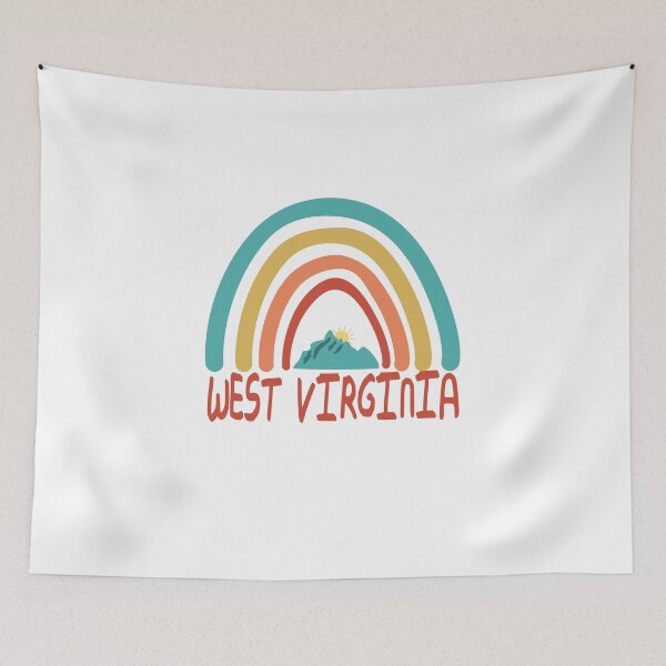 Item preview, West Virginia Retro Vintage Rainbow - West Virginia Mountain Souvenir - Gift - Hometown - Hiking - Nature designed and sold by HappyTees Lab.