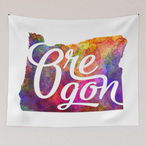 Item preview, Oregon US State in watercolor text cut out designed and sold by paulrommer.