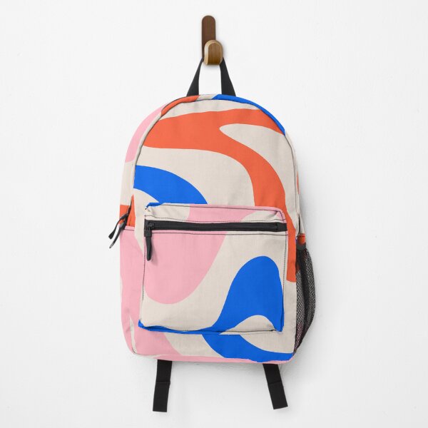 Item preview, Retro Liquid Swirl Abstract Pattern Square Pink, Orange, and Royal Blue designed and sold by kierkegaard.