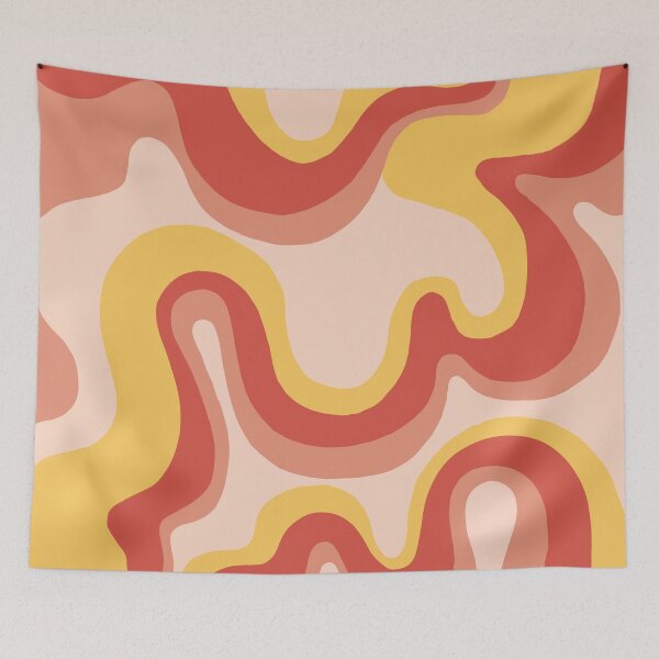 Item preview, groovy abstract 70's wave print designed and sold by SunwaveStickers.