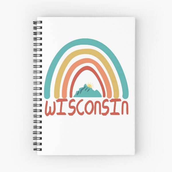 Item preview, Wisconsin Retro Vintage Rainbow - Wisconsin Mountain Souvenir - Gift - Hometown - Hiking - Nature designed and sold by HappyTees Lab.