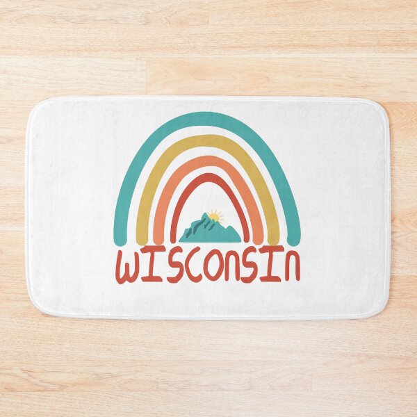 Artikelvorschau, Wisconsin Retro Vintage Rainbow - Wisconsin Mountain Souvenir - Geschenk - Heimatstadt - Wandern - Natur entworfen und verkauft von HappyTees Lab.