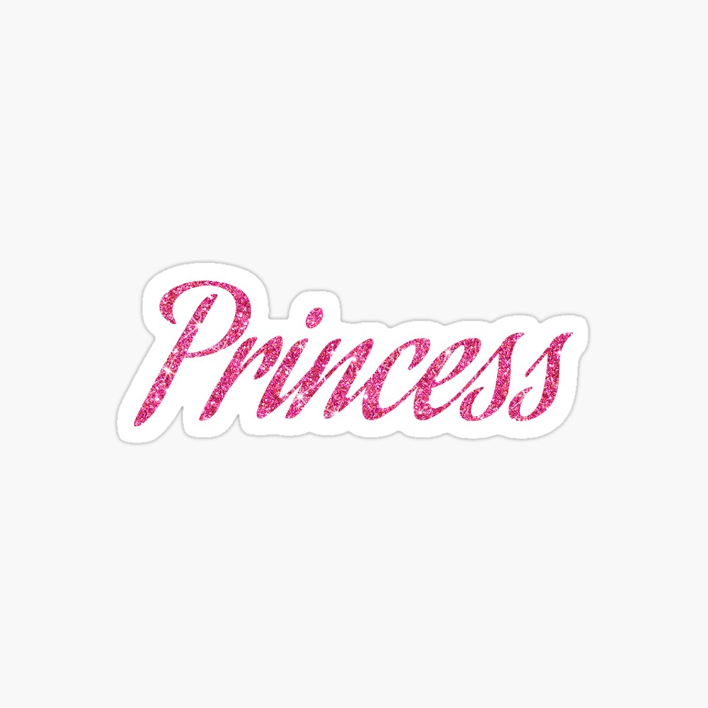 Princess sticker - pink glitter, PRINTED IMAGE Sticker for Sale by Mhea