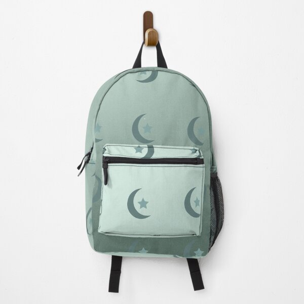 Item preview, Dark Crescent Moon and Light Star Pattern in Greenish Gray Gradient Sky designed and sold by ShaunSandhu.
