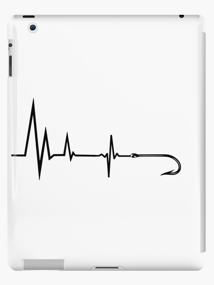 Fishing hook heartbeat. Fisherman heartbeat. Funny fishing. | iPad Case &  Skin