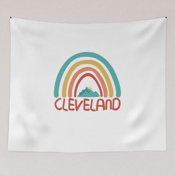 Item preview,  Cleveland Retro Vintage Rainbow - Cleveland Ohio Mountain Souvenir - Gift - Hometown - Hiking - Nature designed and sold by HappyTees Lab.